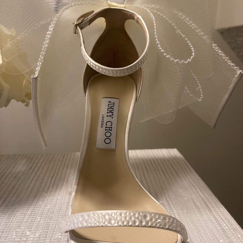 Jimmy Choo Aveline 100m Pumps with Tulle Detail - Picture 3 of 11